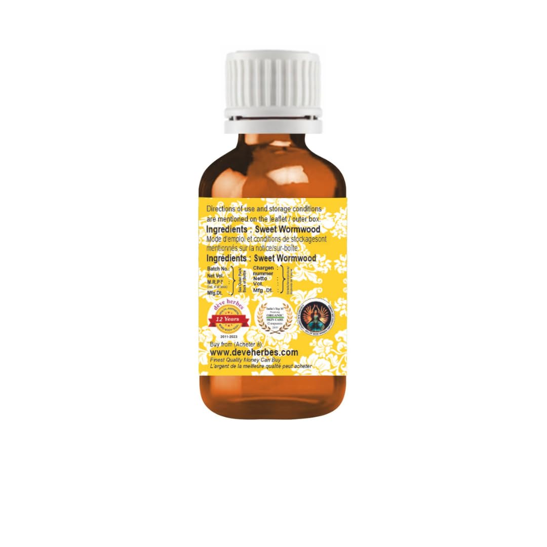dève herbes Sweet Wormwood Essential Oil (Artemisia annua) 10ml - Pure, Steam Distilled