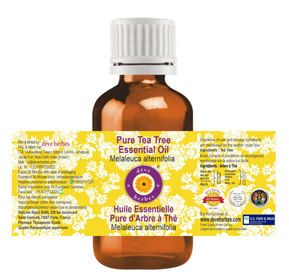 dève herbes Tea Tree Essential Oil (Melaleuca alternifolia) – 100ml, Pure, Steam Distilled