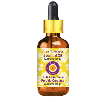 dève herbes Turmeric Essential Oil (Curcuma Longa) 5ml – Glass Dropper, Pure & Lightweight