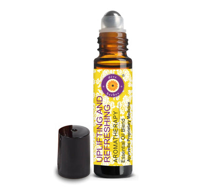 déve herbes Uplifting and Refreshing Aromatherapy Essential Oil Blend – Spearmint, Lemon, Cajeput, Ginger, Frankincense & Nutmeg (10ml Roll-On)