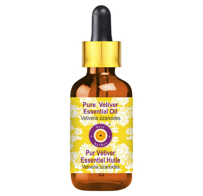 dève herbes Vetiver Essential Oil 5ml | Steam Distilled, Glass Dropper, Vetiveria zizanoides