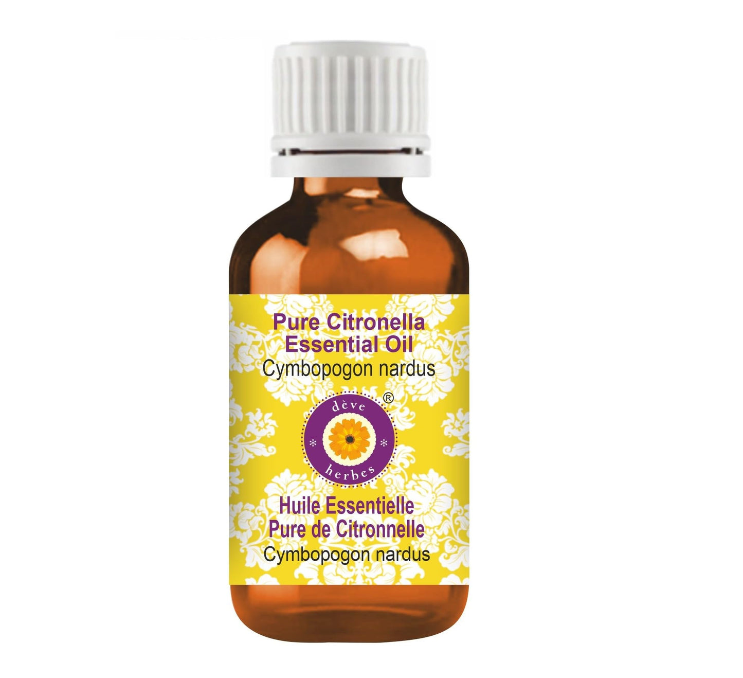 Deve Herbes Pure Citronella Essential Oil - Steam Distilled 50ml (1.69 oz)
