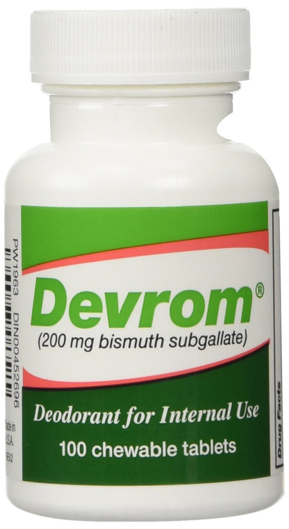 Devrom Tablets (Internal Deodorant) 200mg – 100 Chewable Tablets