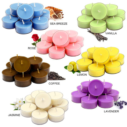 DEYBBY Rose Scented Soy Tealight Candles – 36-Pack (4h)