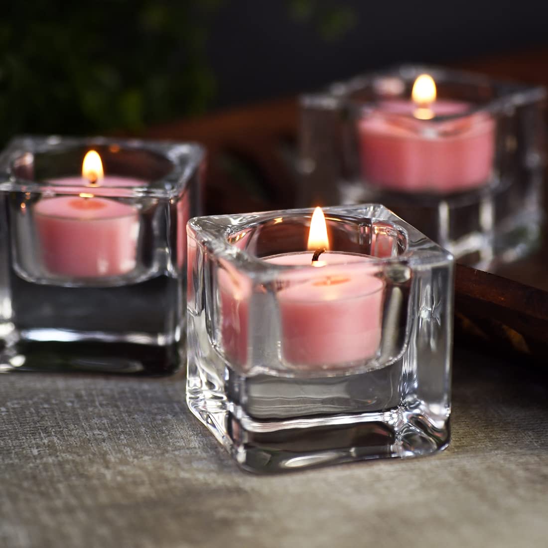 DEYBBY Rose Scented Soy Tealight Candles – 36-Pack (4h)