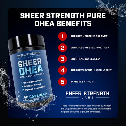 DHEA 100mg for Men | Pure DHEA for Strength & Hormone Balance – USA 60 SV