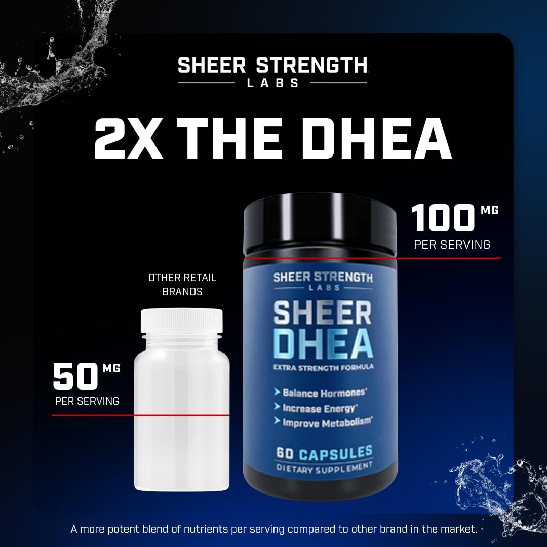 DHEA 100mg for Men | Pure DHEA for Strength & Hormone Balance – USA 60 SV