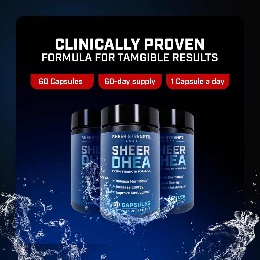 DHEA 100mg for Men | Pure DHEA for Strength & Hormone Balance – USA 60 SV