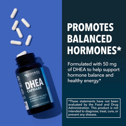 DHEA 50mg Supplement for Hormone Balance - Supports Energy for Men and Women - Dehydroepiandrosterone Capsules for Mood, Aging & Daily Vitality - Non-GMO, Vegan - 60 Capsules, 2-Month Supply