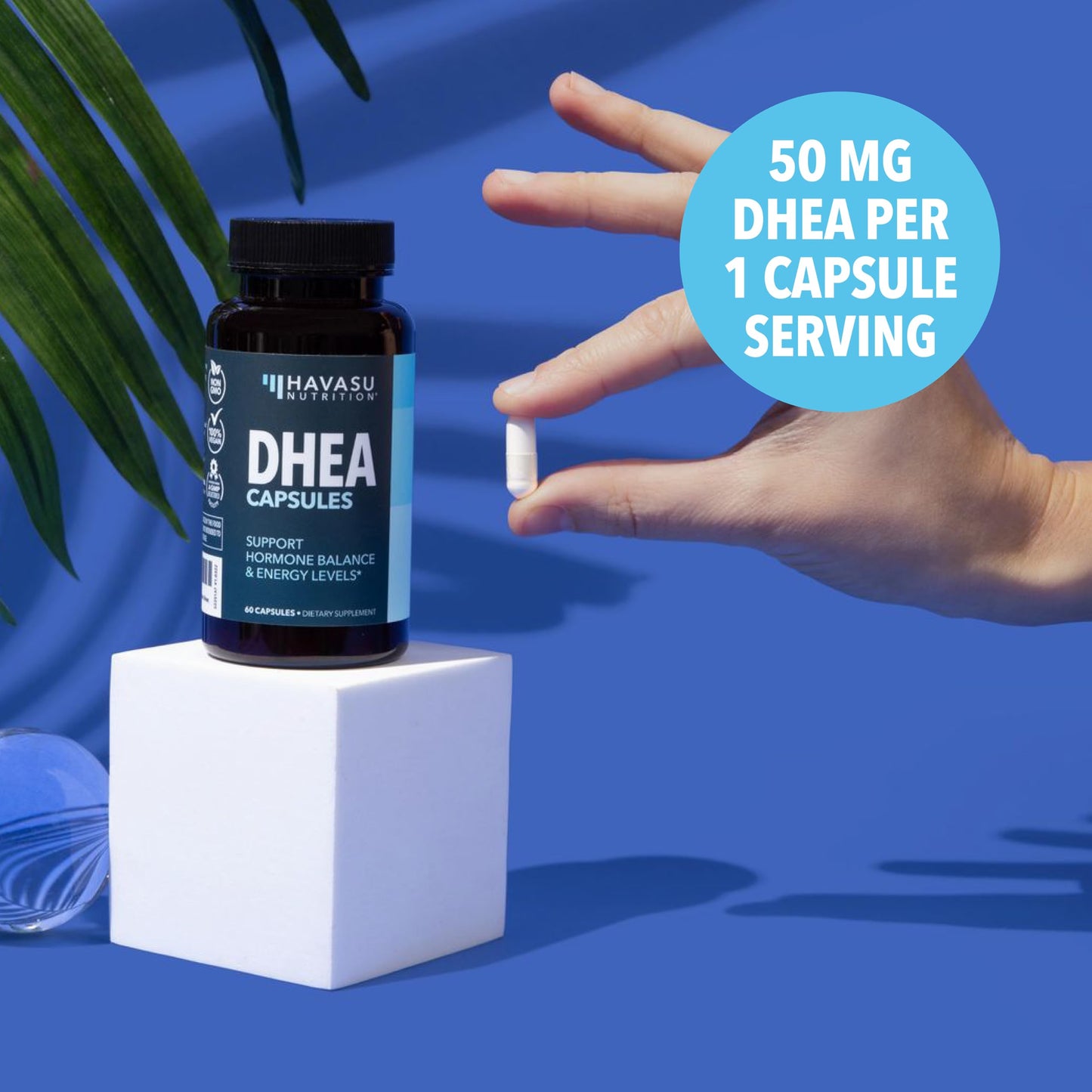 DHEA 50mg Supplement for Hormone Balance - Supports Energy for Men and Women - Dehydroepiandrosterone Capsules for Mood, Aging & Daily Vitality - Non-GMO, Vegan - 60 Capsules, 2-Month Supply