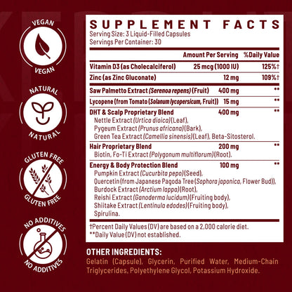 DHT Blocker for Men | Hair Growth Supplement with Saw Palmetto & Biotin | Hair Growth Vitamins