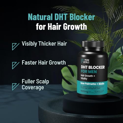 DHT Blocker for Men – Potent Hair Growth Formula | Saw Palmetto, Biotin, Pumpkin Seed | USA Made | 90 Capsules