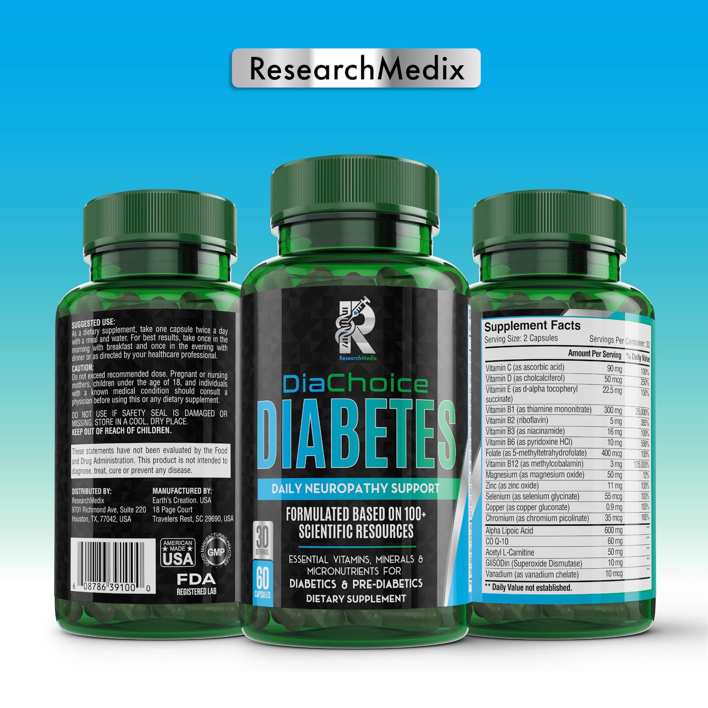 DiaChoice Neuropathy Support with 600 mg Alpha Lipoic Acid – Nerve Health