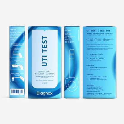 Diagnox UTI Test Strips – FDA-OTC At-Home UTI Test for Women (6 Count) | Clear & Accurate Results