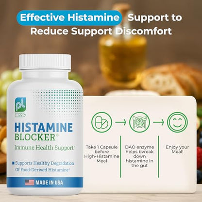 DAO Supplements Histamine Blocker – Advanced DAO Enzyme for Histamine Digestion (30 Capsules)