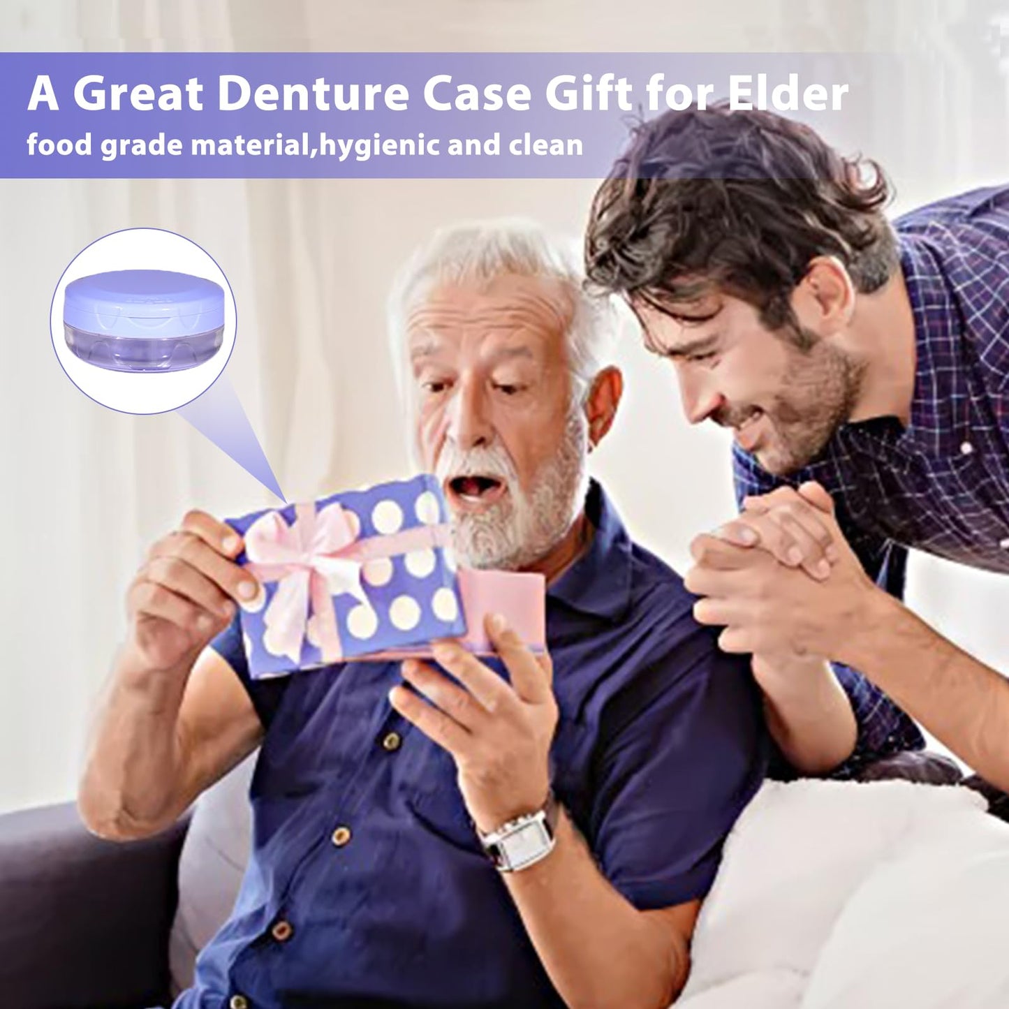 DIDATOOL Denture Box – Leak-Proof Retainer Case, Purple, Portable & Travel-Friendly