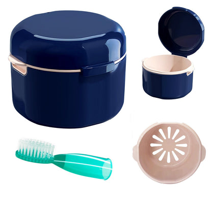 DIDATOOL Denture Cup & Bath Kit – Portable Rinse Basket & Case with Lid