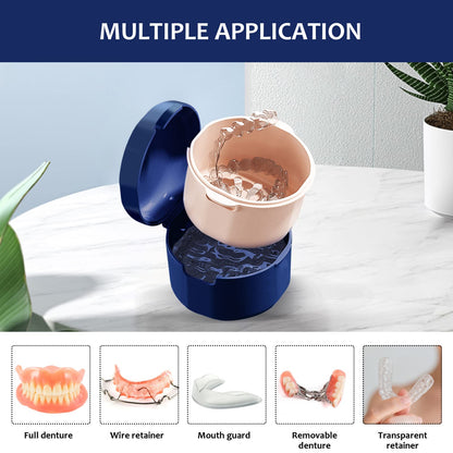 DIDATOOL Denture Cup & Bath Kit – Portable Rinse Basket & Case with Lid