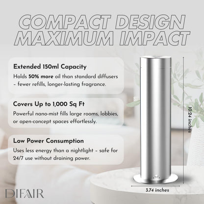 Difair Leak-Proof Waterless Diffuser - Hotel Collection, Nano-Atomizing, Bluetooth