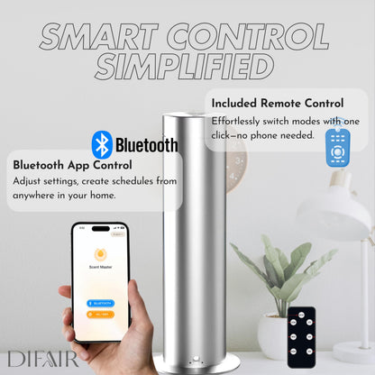 Difair Leak-Proof Waterless Diffuser - Hotel Collection, Nano-Atomizing, Bluetooth