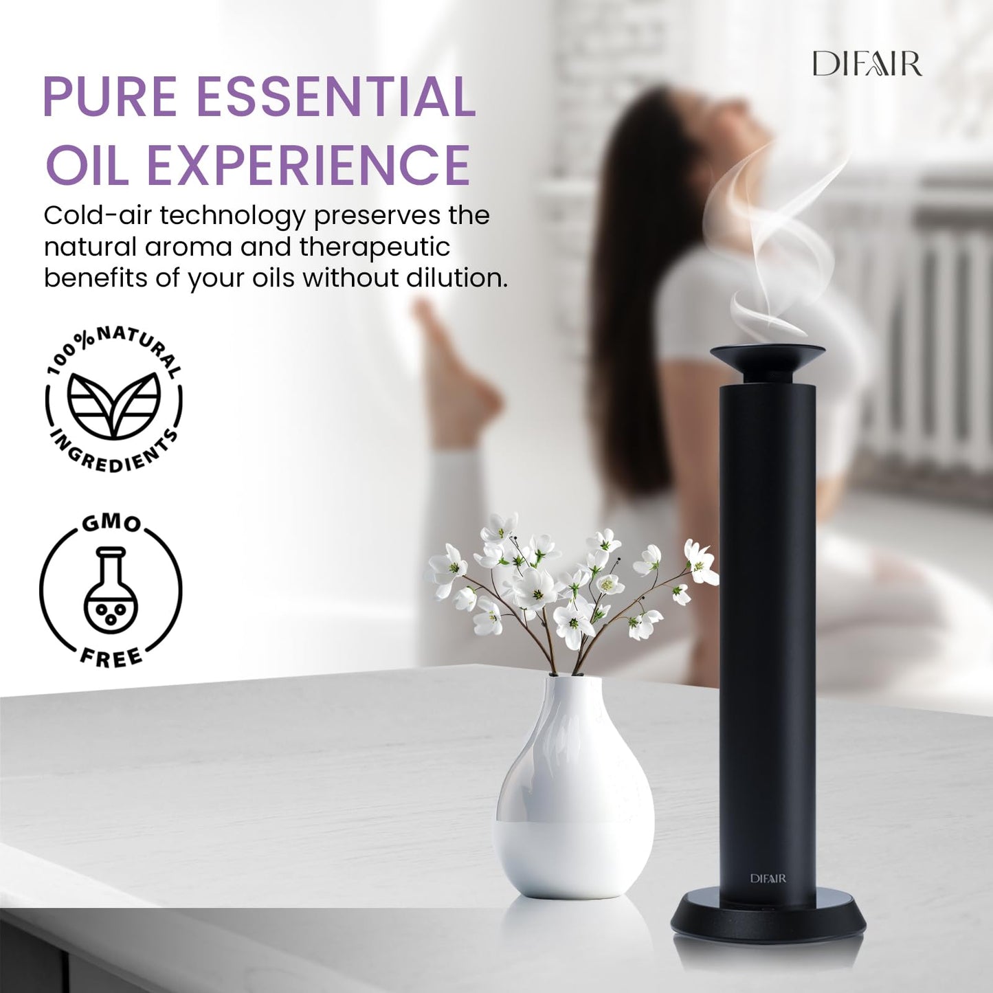 DIFAIR Rechargeable Aroma Diffuser – 10,000 mAh, Hotel Collection for Home & Spa