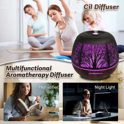 400ml Large Room Diffuser for Essential Oils with Remote, 7 Color Lights, 3 Mist Modes