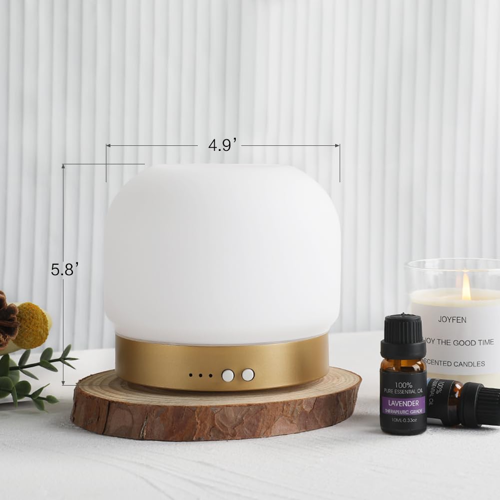 280ml Essential Oil Diffuser for Large Rooms – Glass Cover, 4 Timers, Auto Shut-Off