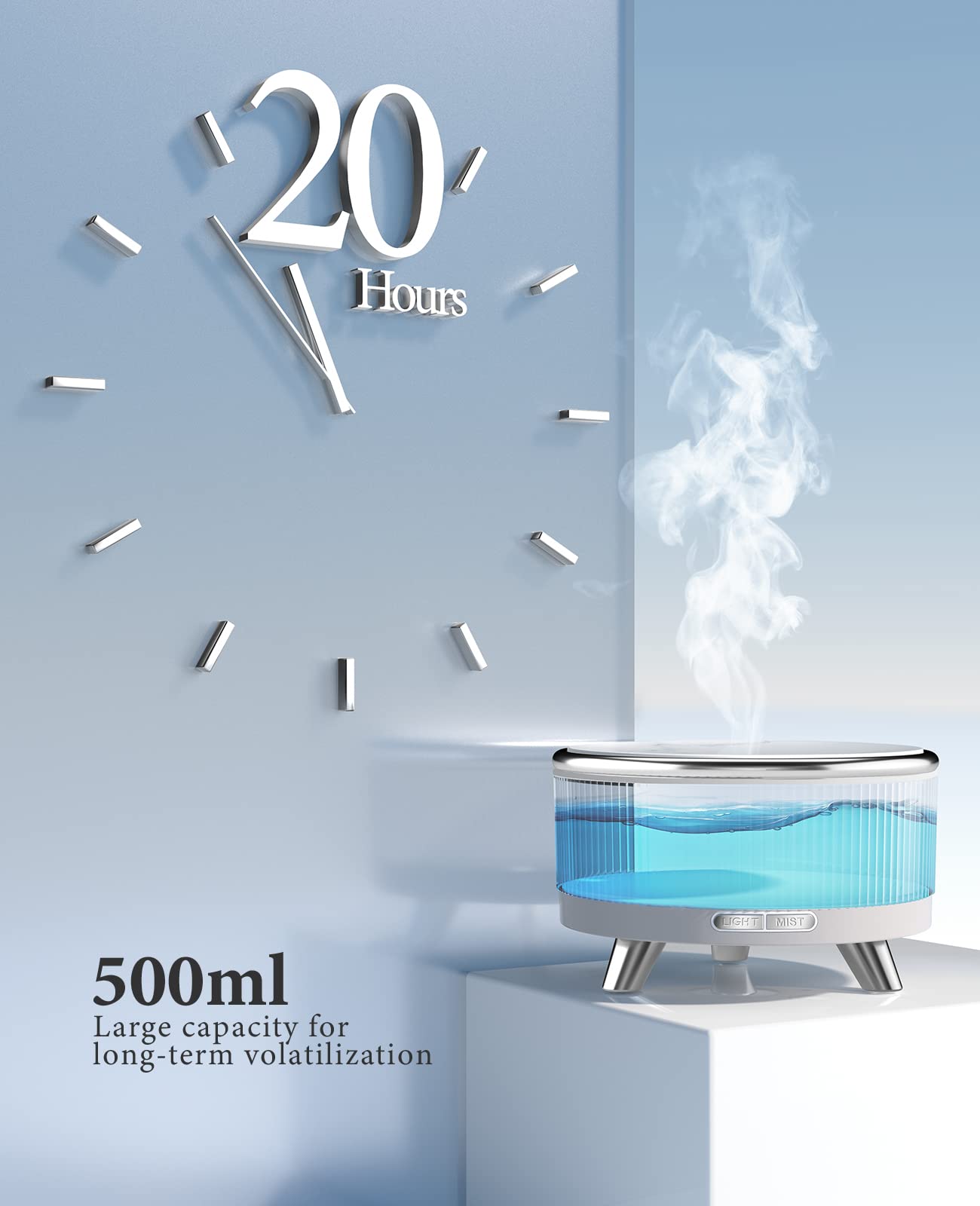 Diffusers for Essential Oils - Large Room 500ml Aromatherapy Diffuser with 7 Color-Changing Lights