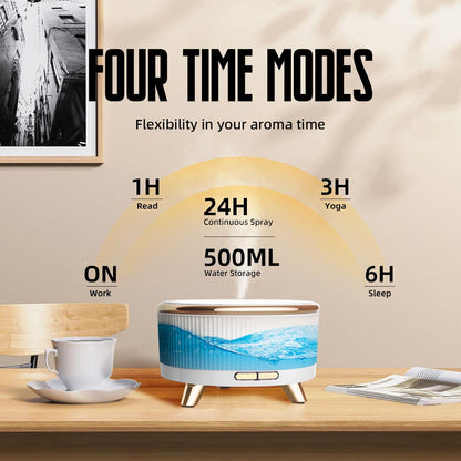 500ML Ultrasonic Essential Oil Diffuser with Remote – 7 Color LED, Timed Mist, Auto Shut-Off (White)