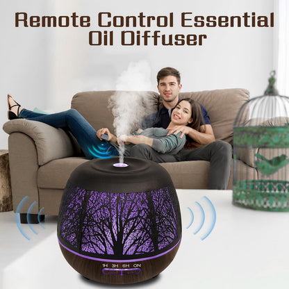 Essential Oil Diffuser 400ml with Remote – Large Room Ultrasonic Humidifier