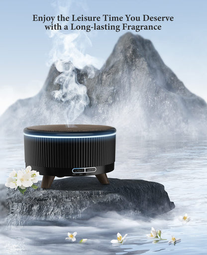 Diffusers for Essential Oils – Large Room 500ml Aromatherapy Diffuser with Remote (7 Colors) – Black