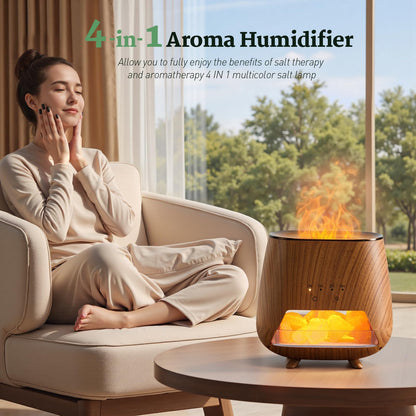 2-in-1 Ultrasonic Aromatherapy Diffuser | Essential Oil & Himalayan Salt Lamp