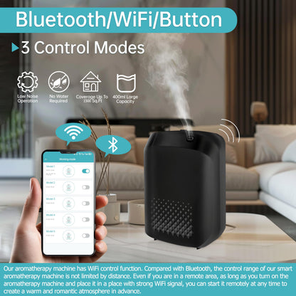 2025 Upgrade WiFi Smart Scent Air Diffuser – 1500 Sq Ft Coverage, Black