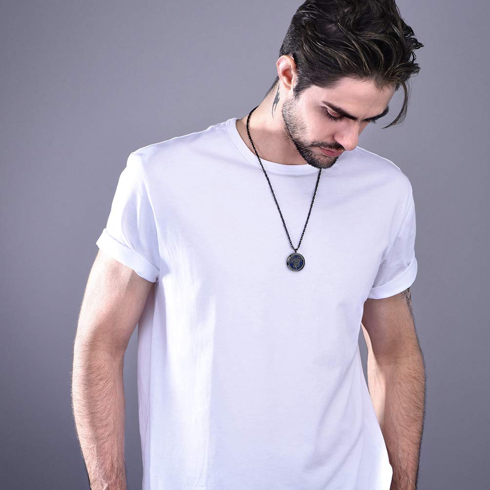 Diffuser Aromatherapy Necklace – Black Stainless Steel Pendant