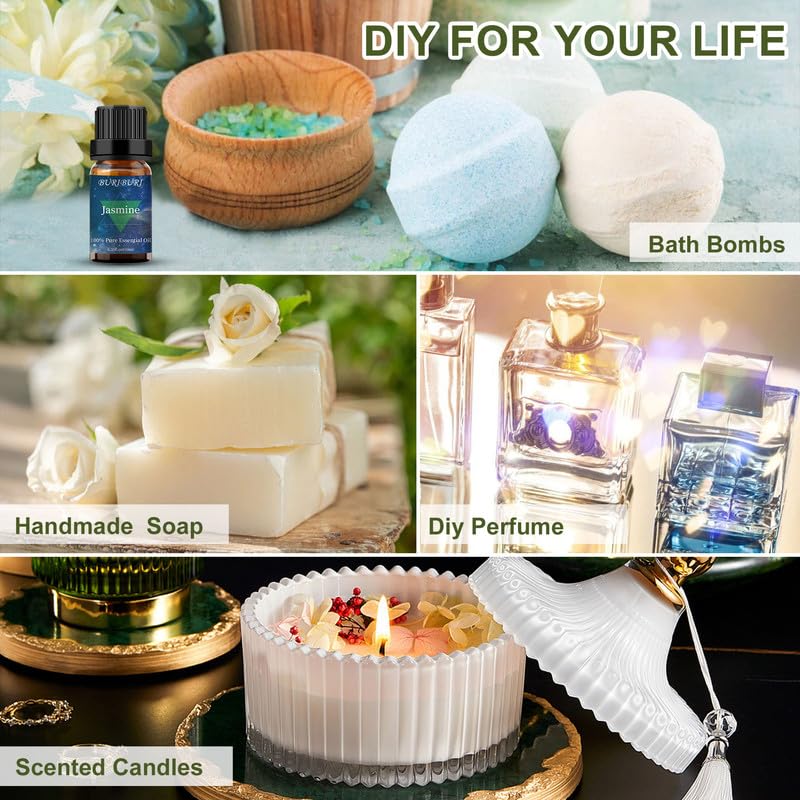 BURIBURI Jasmine & Gardenia Essential Oils Gift Set - 100% Pure, 10mlx2