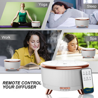 Diffusers for Essential Oils - 500ml Large Room Aromatherapy Diffuser with Remote
