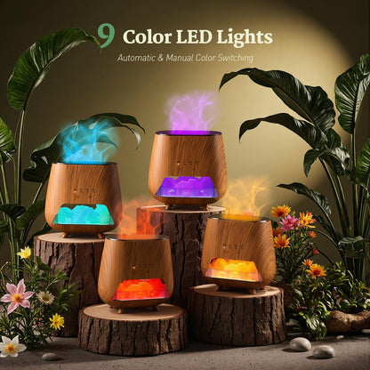 2-in-1 Ultrasonic Aromatherapy Diffuser | Essential Oil & Himalayan Salt Lamp