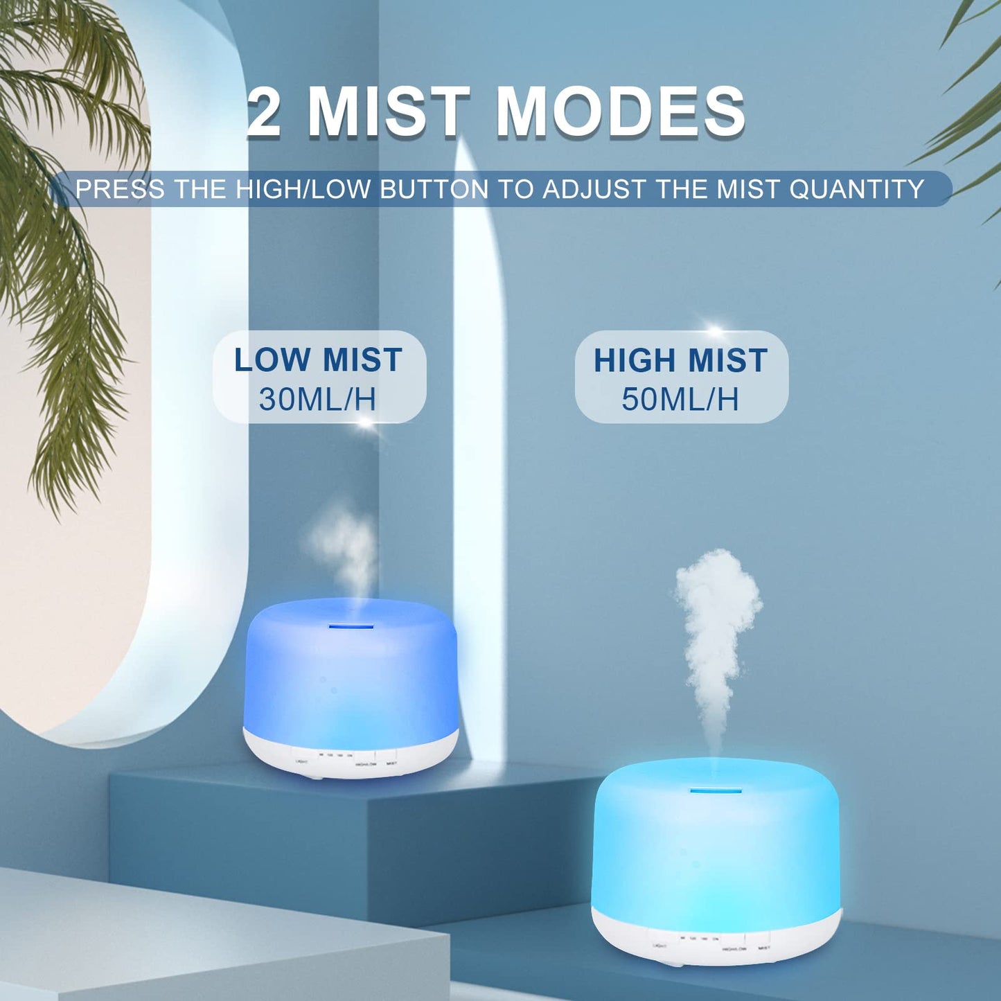 500ml Essential Oil Diffuser with 6x10ml Oils, BPA-Free Ultrasonic Humidifier, 7 Color Lights, Auto-Off, Remote Control