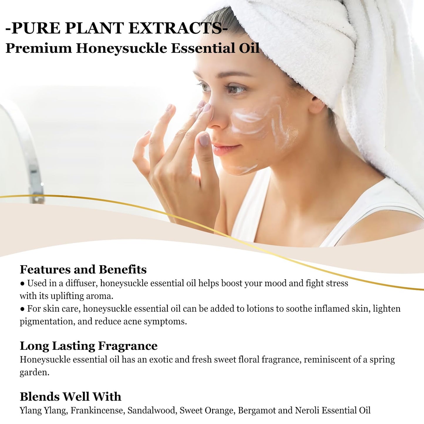 EUQEE Honeysuckle Essential Oil 118ml (4 Fl Oz) – Pure Honeysuckle Oil with Glass Dropper