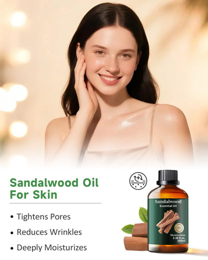 Pure Sandalwood Essential Oil 3.38 Fl Oz – Bedtime Serenity & Pillow Mist