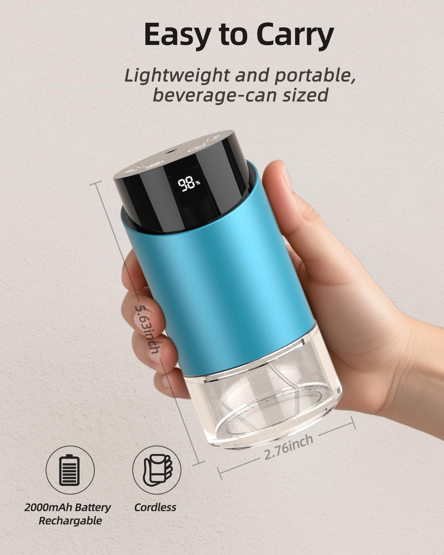 Waterless Essential Oil Diffuser - 100ml, 600 sq ft, Blue