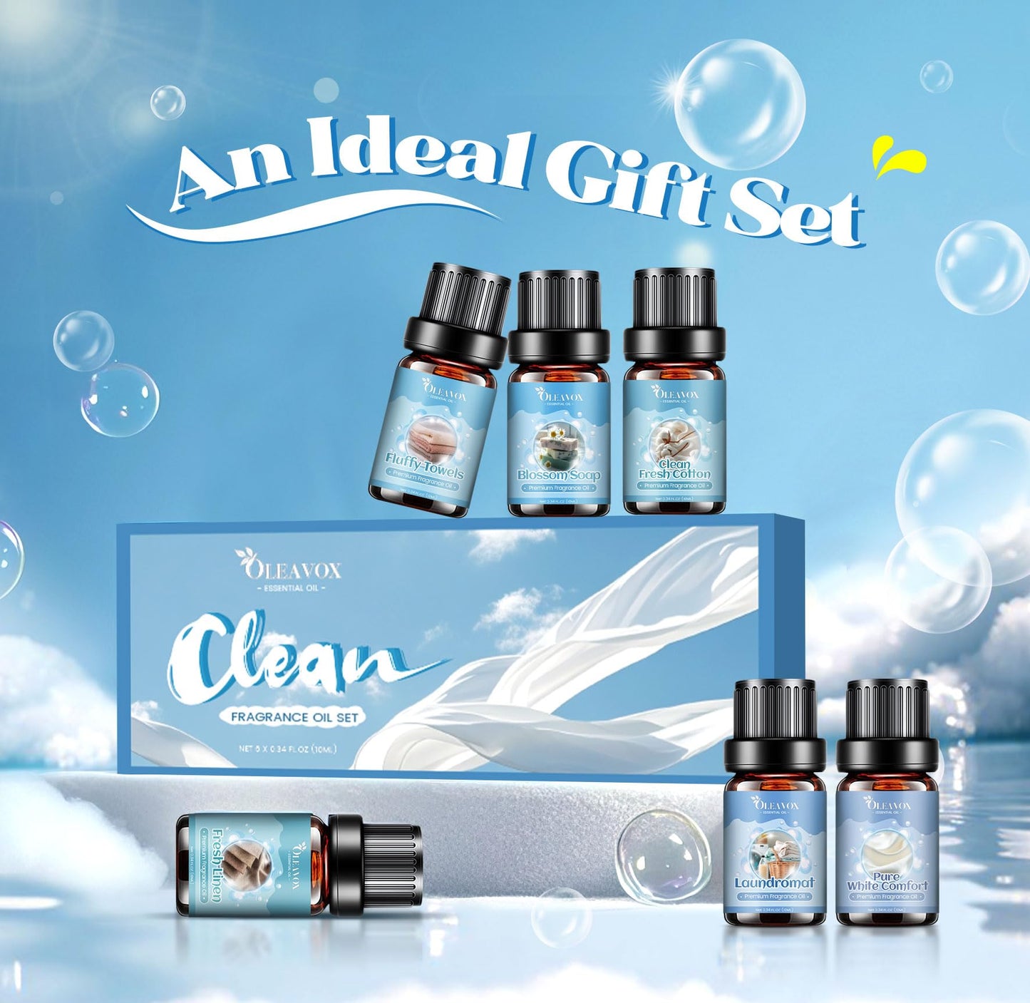 Clean Essential Oils for Laundry & Home Diffuser | Fresh Linen, Fresh Cotton