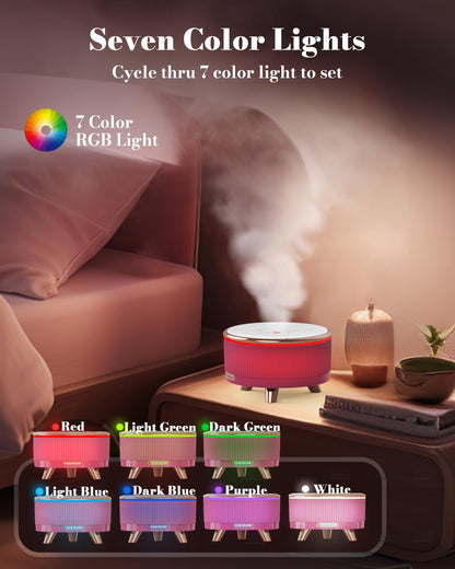 Diffusers for Essential Oils - Large Room 500ml Aromatherapy Diffuser with 7 Color LED Lights