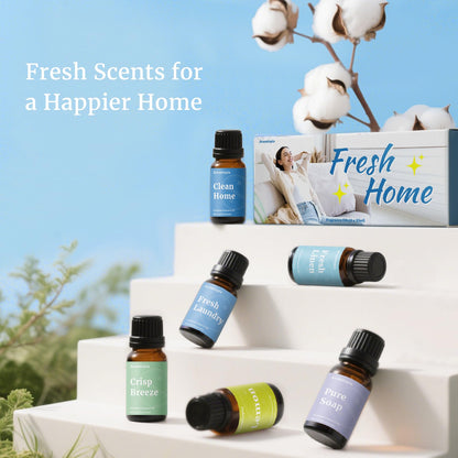 Diffuser Fragrance Oils – Aromtopia Fresh Home Set (6x10ml): Fresh Linen, Lemon