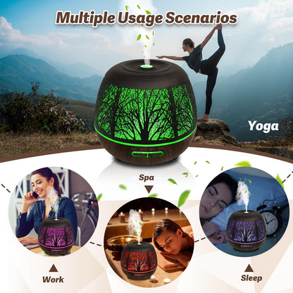 400ml Large Room Diffuser for Essential Oils with Remote, 7 Color Lights, 3 Mist Modes