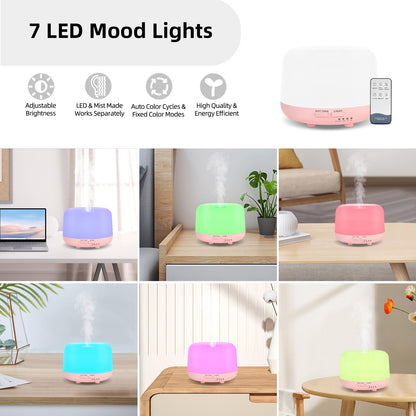 300ML Essential Oil Diffuser with Remote – Pink Ultrasonic Aroma Diffuser