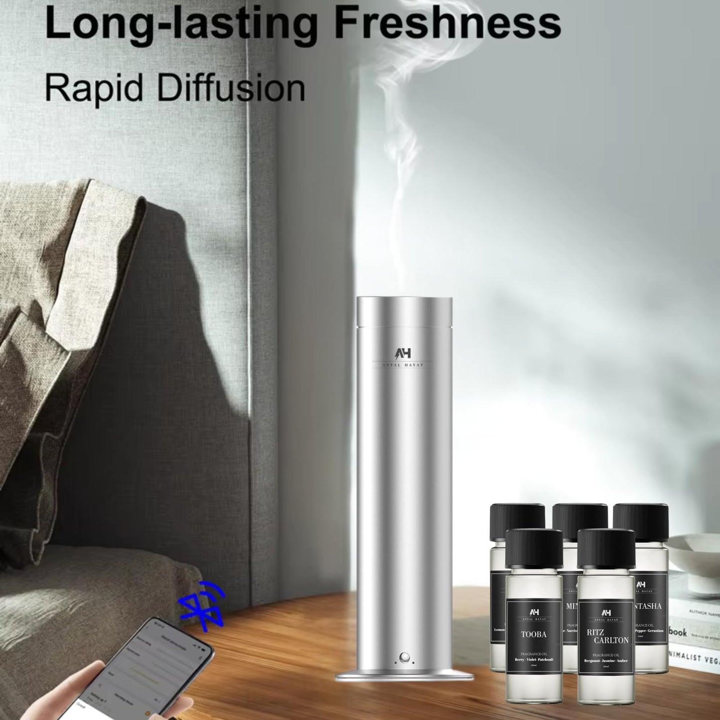 Electric Waterless Diffuser Starter Kit – 1000 sq ft Coverage + 5 Oils