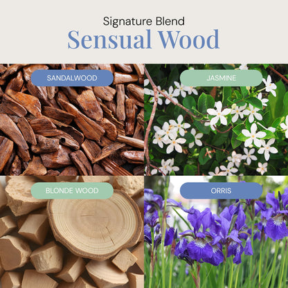 Sensual Wood Aroma Oil - Sandalwood & Jasmine Essential Oil Blend for Diffusers (300 mL)