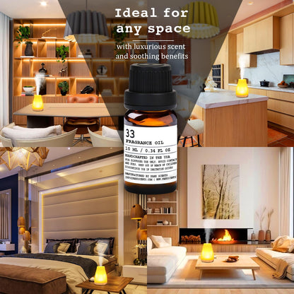 Santal Essential Oil for Diffuser – Inspired by Santal 33, 10 ml Glass Bottle with Euro Dropper (USA Made)