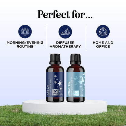 Aromatherapy Essential Oil Blends for Diffusers – Dream & Breathe 1 Fl Oz Each | 100% Pure Must-Have Oils